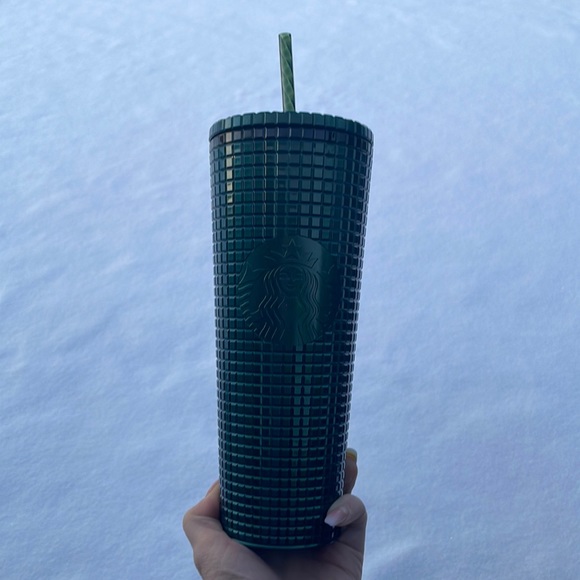 Starbucks 2021 - Grid  Tumbler - NWT Forrest Green Holiday Collection - Picture 3 of 4